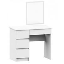 veidrodziai su staliuku - Kosmetinis staliukas Akord T-6/SL, baltas (White), 50 cm x 90 cm x 77 cm, su veidrodžiu - 2 nuotrauka