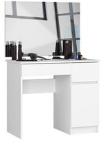 kosmetinis stalas baltas - Akord CLP Kosmetinis staliukas P-2/SL, baltas (White), 50 cm x 90 cm x 142 cm, su veidrodžiu - 1 nuotrauka