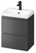 praustuvas cersanit - Vonios spintelė su praustuvu Cersanit Moduo Slim 50, antracito (Anthracite) - 2 nuotrauka