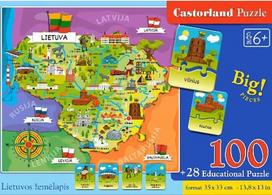 puzzle lietuva - Castorland Puzzle Lietuvos Žemėlapis 100 det. - 2 nuotrauka