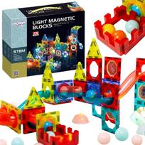 magnetine trasa - WOOPIE magnetiniai blokai šviesos rutulio takelis, 75 el. - 1 nuotrauka