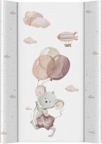 vystymo stalas - CebaBaby Vystymo lenta Basic Mouse, 70 cm x 50 cm, balta/rožinė/ruda - 1 nuotrauka