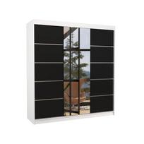 stumdomos durys ermitazas - Spinta ADRK Bergen 200, balta/juoda (White/Black), 58 cm x 200 cm x 215 cm, su veidrodžiu - 1 nuotrauka