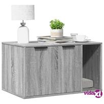 kraiko dezes spintele - vidaXL Kačių kraiko dėžės spintelė, pilka ąžuolo (Grey Oak), 80x50x45 cm - 3 nuotrauka