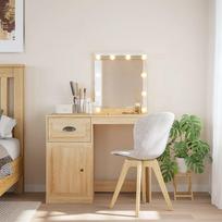 vidaXL Kosmetinis staliukas su LED lemputėmis, ąžuolo (Oak), 90x42x132,5 cm