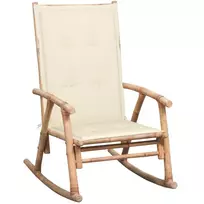 supamas lauko fotelis - vidaXL Supama kėdė su pagalvėle, bambukas (Bamboo) - 3 nuotrauka