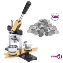 vidaXL Ženkliukų gaminimo aparatas su 500 vnt. nugarėlių, 58 mm