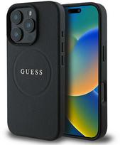 Guess "PU Grained Classic Logo MagSafe Case iPhone 16 Pro Max" Black