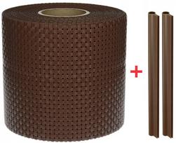 Tvoros juosta BAUSWERN Rattan, 2,55 x 0,19 m, 830 g/m² + 2 klipsai, Ruda (Brown)