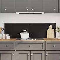 vidaXL Virtuvės sienelės, juodos (Black), 70 mm x 50 mm, 2 vnt., grūdintas stiklas