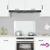 vidaXL Virtuvės sienelė, baltos spalvos, 80x50cm, grūdintas stiklas