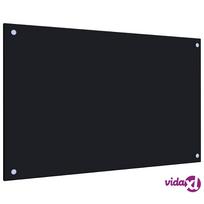 vidaXL Virtuvės sienelė, juodos spalvos, 80x50cm, grūdintas stiklas
