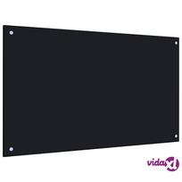 vidaXL Virtuvės sienelė, juodos spalvos, 100x60cm, grūdintas stiklas
