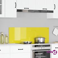 vidaXL geltona virtuvės sienelė 120x40x0,6 cm iš grūdinto stiklo