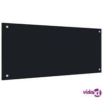 vidaXL Virtuvės sienelė, juodos spalvos, 90x40cm, grūdintas stiklas