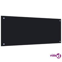 vidaXL Virtuvės sienelė, juodos spalvos, 100x40cm, grūdintas stiklas