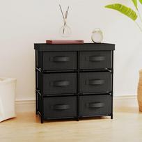 vidaXL Spintelė daiktams su 6 stalčiais, juoda (Black)