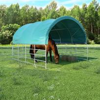 vidaXL Palapinė gyvuliams, žalia (Green), 3,7x3,7m, PVC