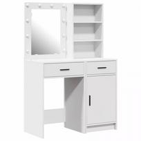 kosmetinis stalas baltas - vidaXL 2 dalių kosmetinis staliukas su LED, baltas (White) - 2 nuotrauka