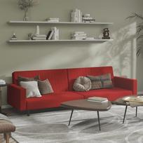 Dvivietė sofa-lova vidaXL, raudonojo vyno (Wine Red), aksomas