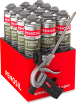 sandarinimo putos - PENOSIL Langų ir durų pistoletinės sandarinimo putos Window & Door Elastic, 750 ml, 12 vnt + pistoletas C1 - 2 nuotrauka