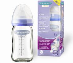 LANSINOH buteliukas mOmma, 240 ml, skaidri/violetinė