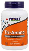 l.argininas - NOW FOODS Tri-Amino (L-argininas, L-ornitinas, L-lizinas) 120 kaps. - 2 nuotrauka