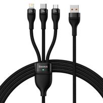 baseus 100w - Baseus Flash 3in1 USB-C/USB-A 100W 1.2m (mėlynas) - 1 nuotrauka