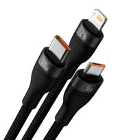 baseus 100w - Baseus Flash 3in1 USB-C/USB-A 100W 1.2m (mėlynas) - 2 nuotrauka