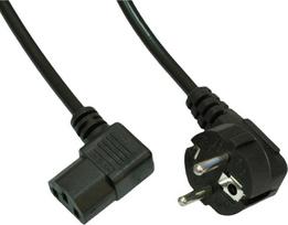 angled c13 - Akyga AK-PC-12A Maitinimo laidas CEE 7/7 - IEC C13 3m Juodas (Black) - 2 nuotrauka