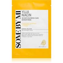 SOME BY MI Yuja Niacin Blemish Care šviesinamoji lakštinė veido kaukė, 25 g