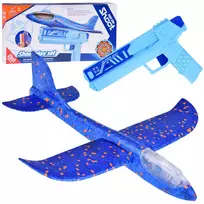 zaislinis pistoletas - Jokomisiada Putplasčio lėktuvas 2in1 Shoot Play Set ZA5000, mėlyna (Blue) - 2 nuotrauka