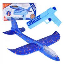 zaislinis pistoletas - Jokomisiada Putplasčio lėktuvas 2in1 Shoot Play Set ZA5000, mėlyna (Blue) - 3 nuotrauka