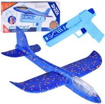zaislinis pistoletas - Jokomisiada Putplasčio lėktuvas 2in1 Shoot Play Set ZA5000, mėlyna (Blue) - 4 nuotrauka