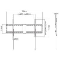 tv laikiklus - TV SET ACC WALL MOUNT 43-90"/WM-90F-01 GEMBIRD - 2 nuotrauka