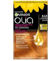 auksiniai dazai - Garnier Olia ilgalaikiai plaukų dažai be amoniako - 8.43 Intensyvi Auksinė Varis (Intense Golden Copper) - 1 nuotrauka