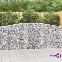 vidaXL Išlenkti gabiono krepšiai, 10vnt., 400x30x100/120cm, geležis