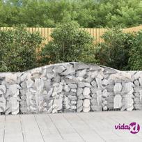 vidaXL Išlenkti gabiono krepšiai, 7vnt., 400x30x100/120cm, geležis