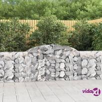 vidaXL Išlenkti gabiono krepšiai, 10vnt., 300x30x80/100cm, geležis
