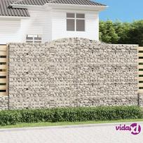 vidaXL Išlenkti gabiono krepšiai, 3vnt., 400x30x220/240cm, geležis