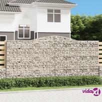 vidaXL Išlenkti gabiono krepšiai, 2vnt., 400x30x180/200cm, geležis