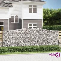 vidaXL Išlenkti gabiono krepšiai, 4vnt., 400x50x140/160cm, geležis