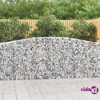 vidaXL Išlenkti gabiono krepšiai, 4vnt., 400x30x100/120cm, geležis