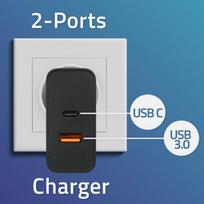 5v 3a - QOLTEC 51024 Charger 65W / 5-20V / 3-3.2 - 2 nuotrauka
