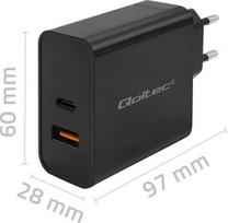 5v 3a - QOLTEC 51024 Charger 65W / 5-20V / 3-3.2 - 6 nuotrauka