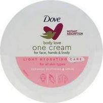 Dove Body Love Light Hydration Care drėkinamasis veido ir kūno kremas, 250 ml