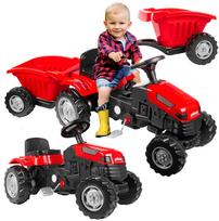 Pilsan pedalais minamas traktorius su priekaba, raudonas (Red)