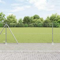 cinkuota tvora - vidaXL Tvoros stulpai, Ø32 mm, 110 cm, cinkuotas plienas (Galvanized Steel) - 2 nuotrauka