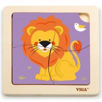 mediniai padekliukai - Viga Dėlionė 4 vnt. - Liūtas (Lion) 51316 - 1 nuotrauka