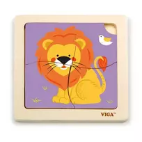 mediniai padekliukai - Viga Dėlionė 4 vnt. - Liūtas (Lion) 51316 - 2 nuotrauka